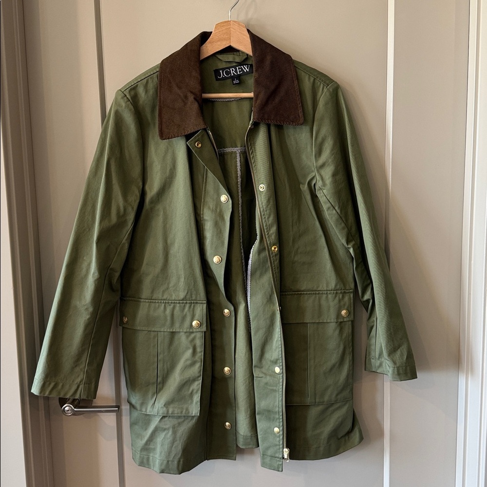 J. Crew Barn Coat with Dark Brown Collar